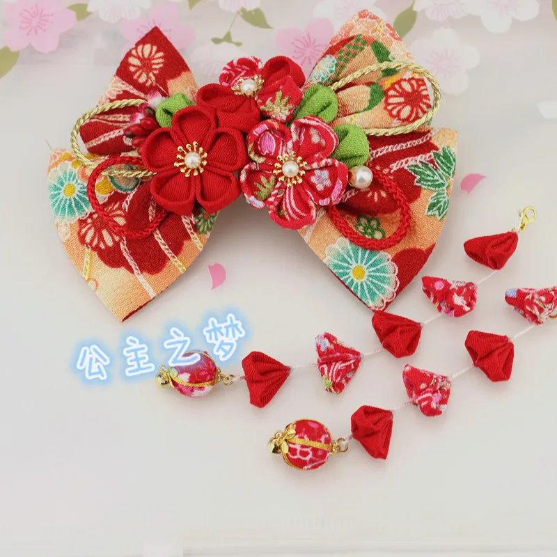 Estilo tradicional Japonês Tsumami Kanzashi Talão Sakura