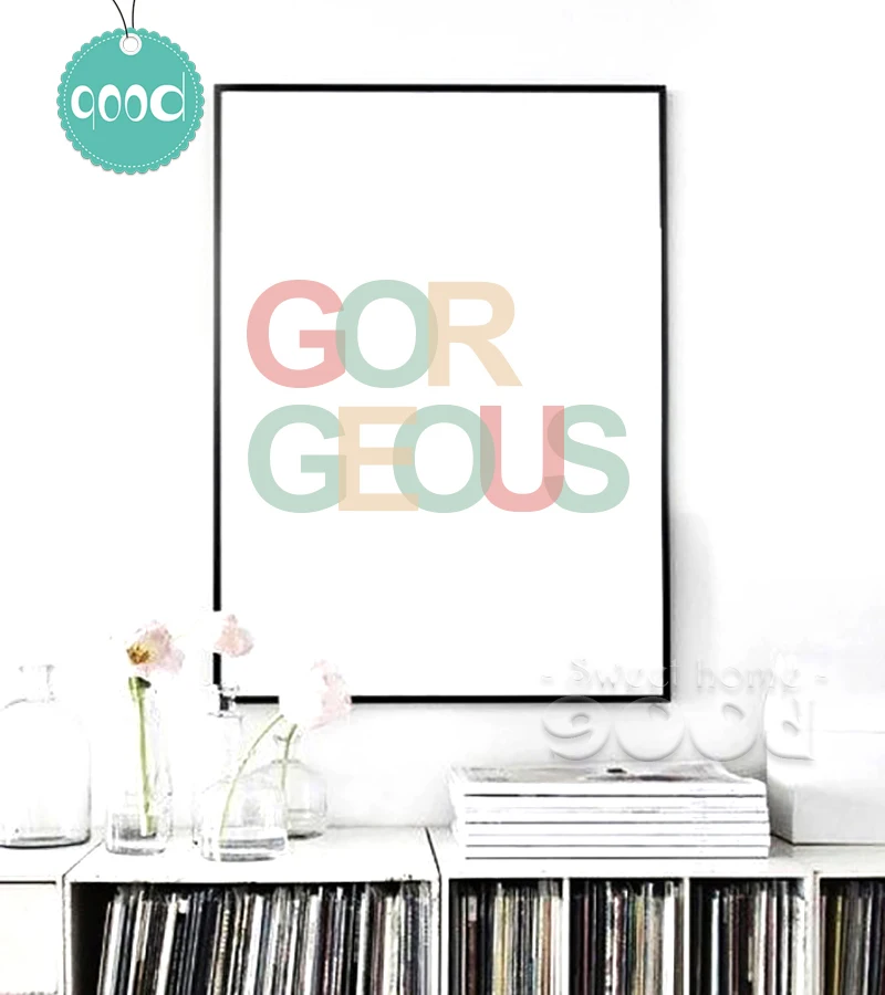 Gorgeous Quote Canvas Art Print Painting Poster, Wall Picture for Home