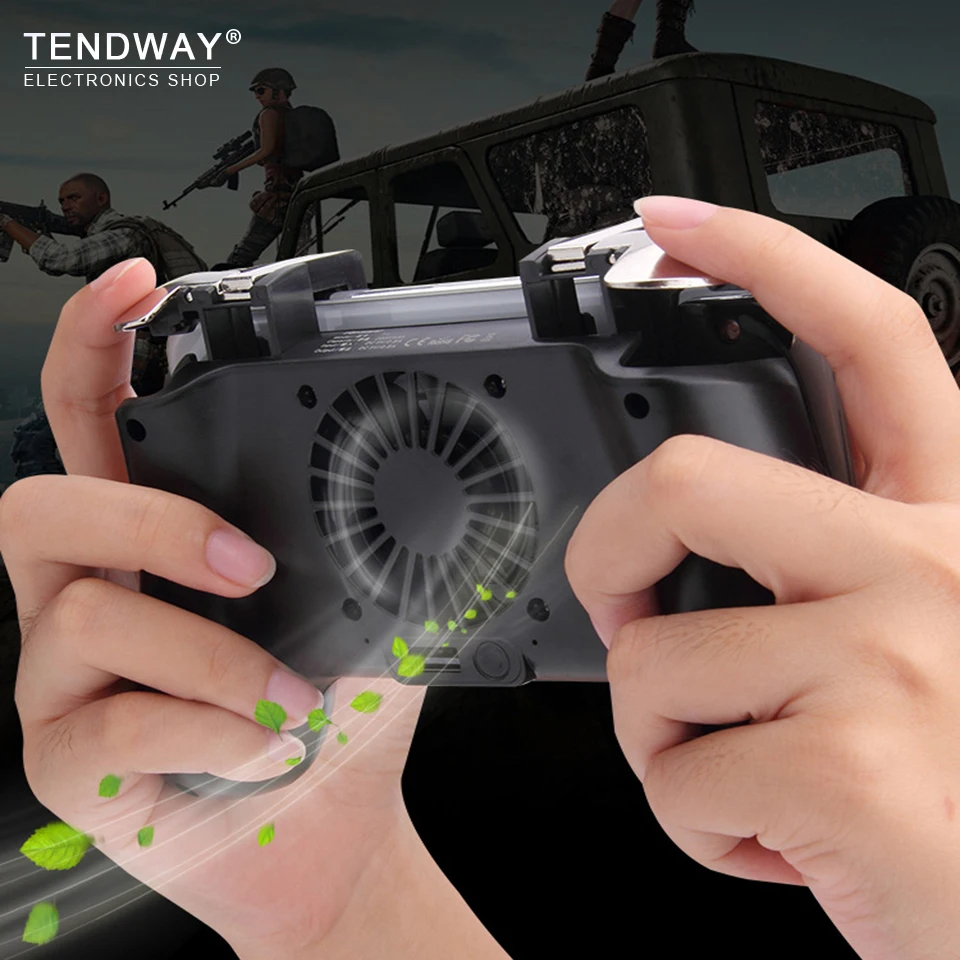 Tendway Cooling Fan PUBG Controller Gamepad Mobile Trigger Joystick Mobile Controller Phone Cooler Power Bank Phone Gamepad  (8)