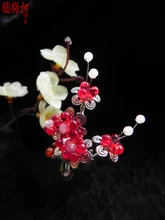 XiMei LingHan Gold and Silver 2 colors Colored glaze plum blossom classical hair stick price of 1 pair vintage wedding accessory