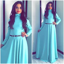 Hot Sell Autumn Women Long font b Dress b font Casual Full Sleeve Solid Fashion Turtleneck