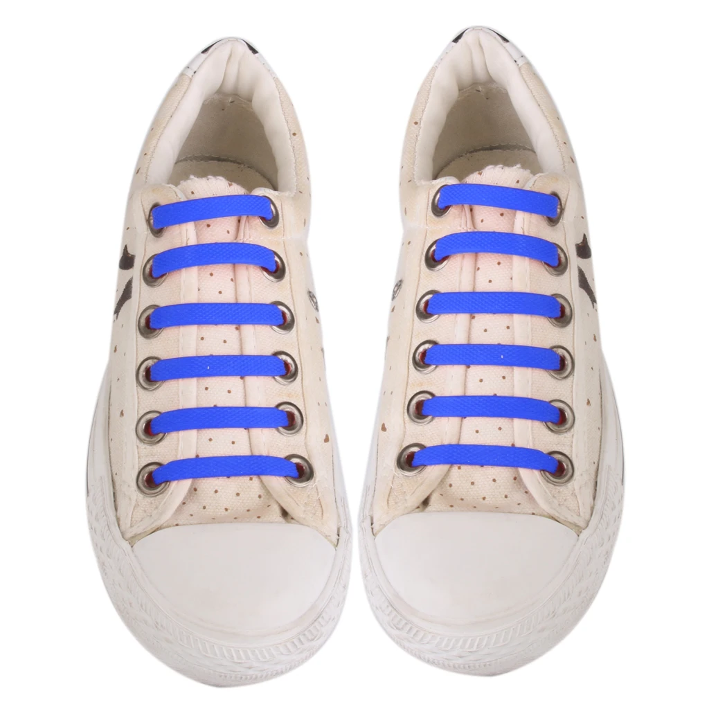 12pcs/lot Kids Adults Easy No Tie Elastic Silicone Shoelaces Colorful Lacing Rubber Zapatillas Shoe Laces Shoes Accessories