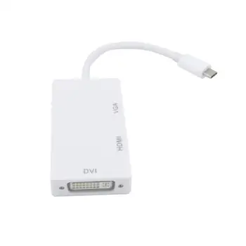 

3 In1 USB Type C Male to HDMI Charging Converter USB 3.1 Type-C To VGA HDMI DVI AU17 Drop shipping