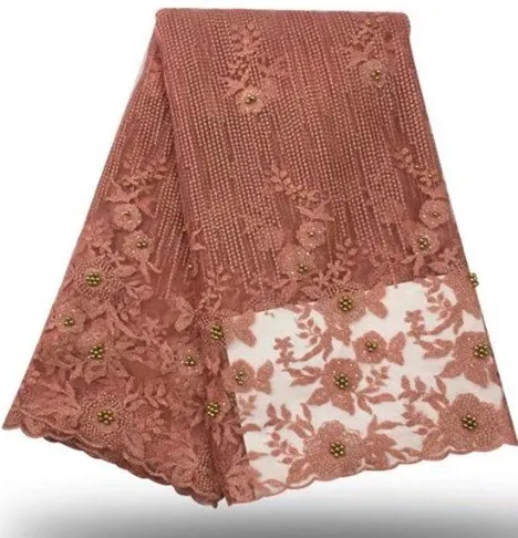 

High Quality African Polyester French Lace fabric 5 Yards/lot Tissu Tulle Mesh Embroidered Guipure Net lace fabric