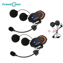 2 PCS Freedconn T-max Del Motociclo del Citofono Del Casco Auricolare Bluetooth 6 Riders Gruppo Parlare FM Radio Bluetooth 4.1 + morbido Auricolare