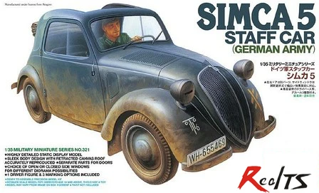 RealTS модель Tamiya 1/35 масштаб военные модели#35321 немецкие вещи автомобиль Simca 5 пластиковая модель комплект