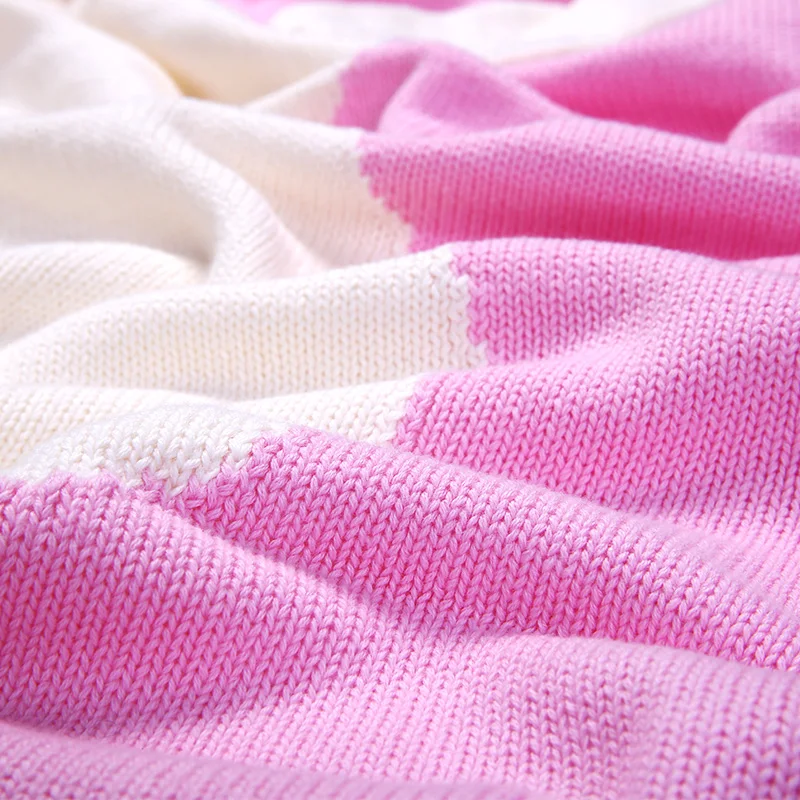 gray pink baby blankets rabbit crochet newborn blanket kids