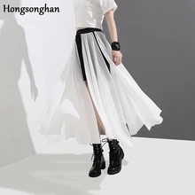 Hongsonghan короткая юбка летняя новая Корейская версия модной женской большой кисточкой сплайсинга шифоновая юбка феи