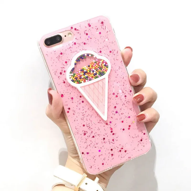 Mobile Phone Case Dynamic Pink Ice Cream Fashion Stype Cellphone Back Cover Protective Cases Accessories For Iphone X 6/7/8 plus Mobile Phone Case Dynamic Pink Ice Cream Fashion Stype Cellphone Back Cover Protective Cases Accessories For Iphone X 6/7/8 plus