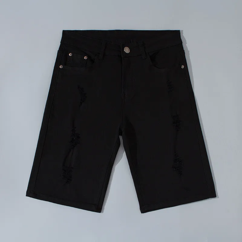 Мужские джинсовые шорты летние джинсовые шорты модные уличные мужские Стрейчевые прямые тонкие черные шорты размер s-xl XXL
