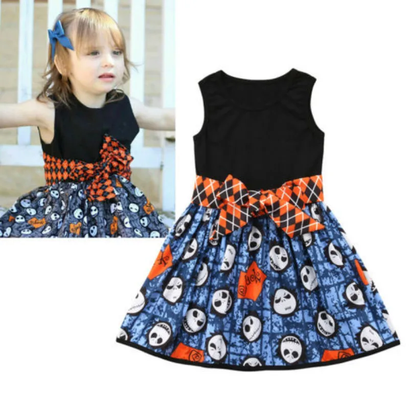 

Kids Baby Girls Halloween Dress Bowknot Princess Party Dresses Clothes Sundress