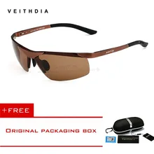 VEITHDIA – lunettes de soleil polarisées sans monture en aluminium et magnésium pour hommes, lunettes de sport Oculos, 6501