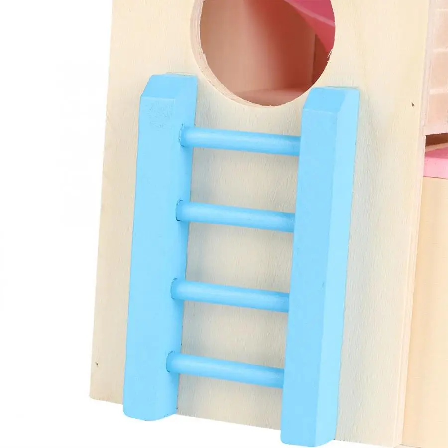 Multi-functional Double Layer Pet Hamster House With Bell Slide Toy Pet Guinea Pig Squirrel Gerbil Toy Warm Hanging Cage