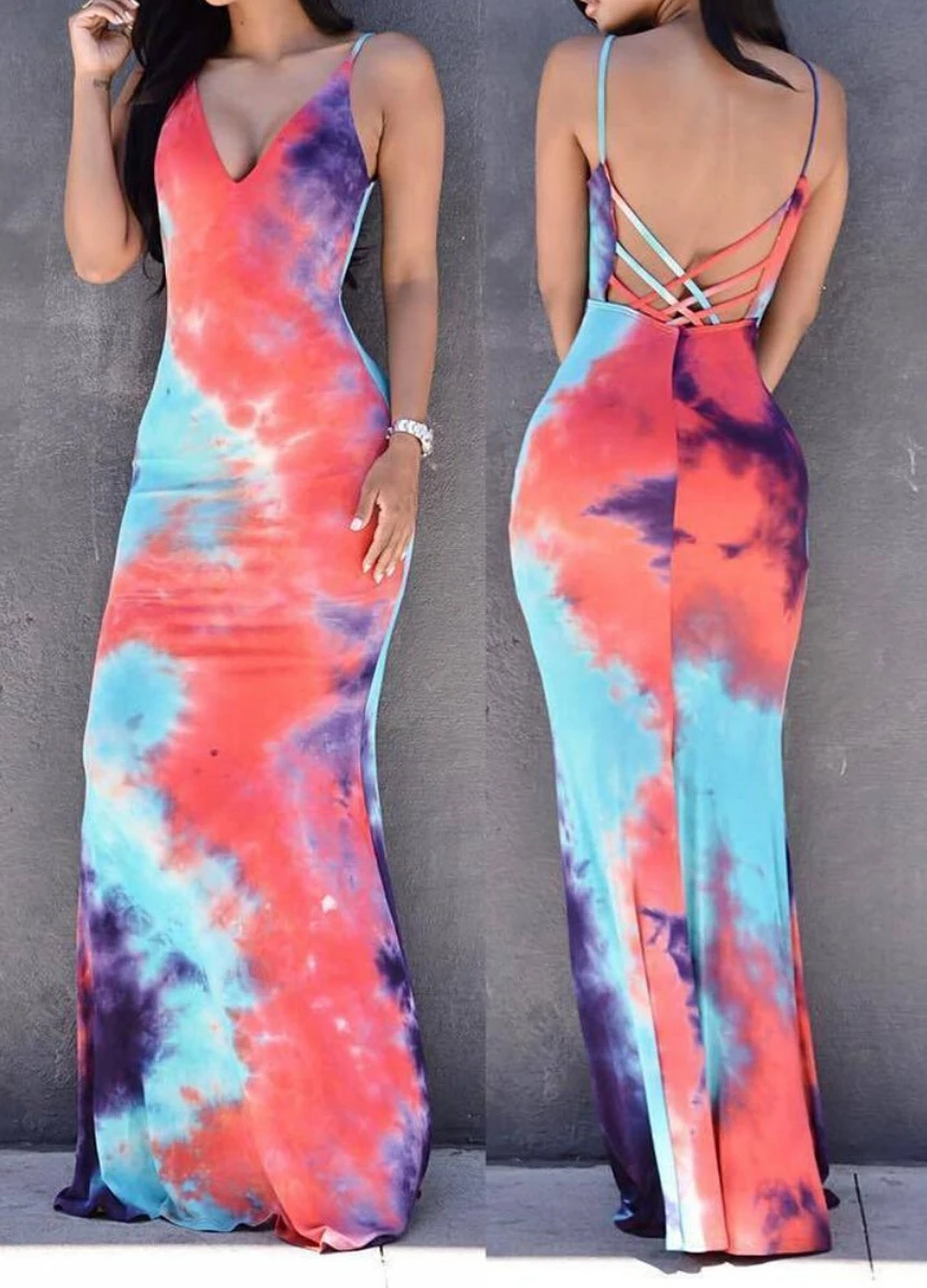 Повседневное женское платье Boho с открытой спиной Летнее Длинное Платье для отдыха на пляже вечерние платья от солнца