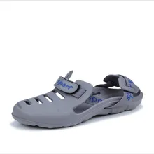 Новые Дизайнерские летние мужские пляжные водонепроницаемые сандалии студенческие водонепроницаемые тапочки одноцветные Молодежные крутые дышащие спортивные туфли