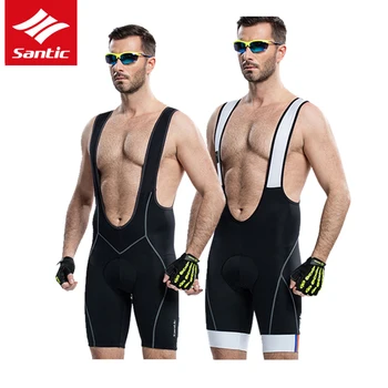 

Santic Men Cycling Bib Shorts 4D Cushion Padding Triathlon Bib Shorts Bicycle MTB Road Bike Bretelle Ciclismo Cycling Shorts