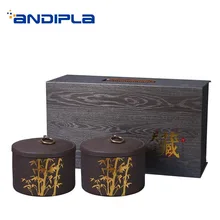 Подарочная коробка высокого качества+ 2 шт. набор чайных банок/Винтажный керамический контейнер для хранения чайных листьев, кофейных зерен, орехов, консервных банок в качестве подарка