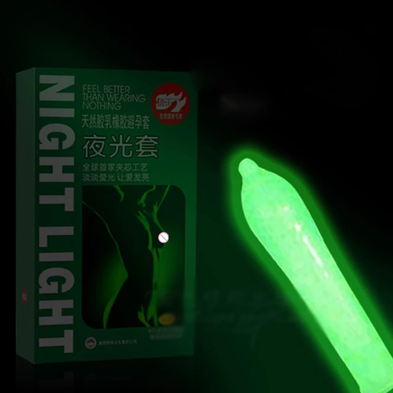 2016 hot Pleasure More Night Light 1 Box Glowing font b condoms b font for horny