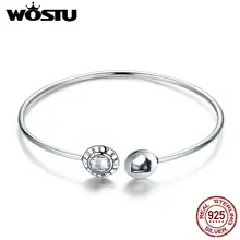WOSTU, лидер продаж, настоящее 925 пробы, серебряный, семья навсегда, браслет для женщин, подходит для DIY, браслеты с подвесками, хорошее ювелирное изделие, подарок CQB011