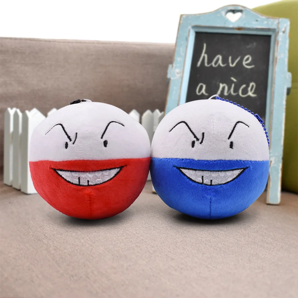 

8cm 3.2'' Electrode Plush Soft Toys For Children Shiny Red And Blue Colors Kawaii Plush Cute Japanese Anime Pluche Knuffels