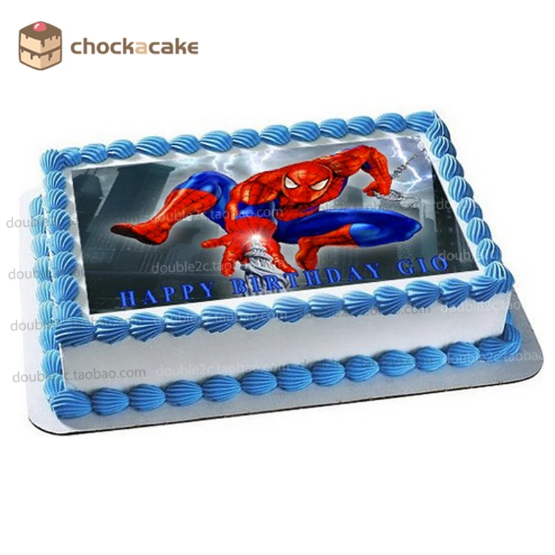

Spider man edible paper for cake topper with name, baby boy birthday cake topper,cartoon edible wafer for cake decoration