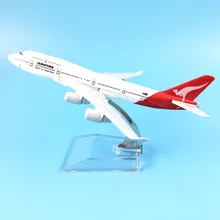 16 см металлический самолет Австралийский воздух Qantas B747 400 авиакомпания Boeing 747 Airways модель самолета Модель самолета w Стенд