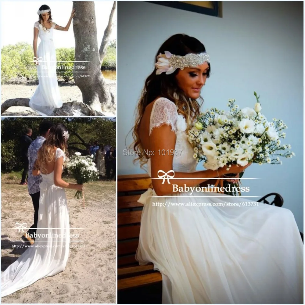 Beach Wedding Dresses No Train