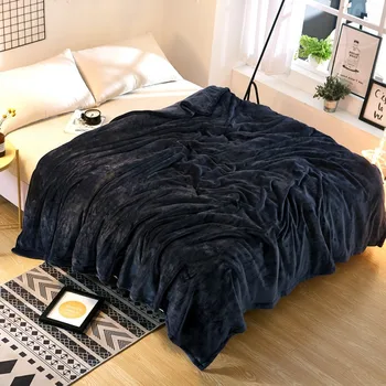 

Navy Blue Solid Fleece Blanket Super Soft Lightweight Warm Fuzzy Bed/Couch Winter Fleece Blanket Throw Bedsheet