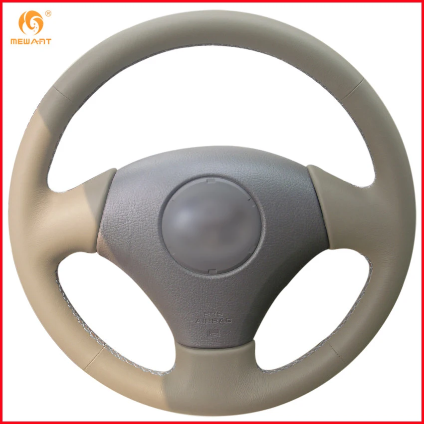 

MEWANT Beige Genuine Leather Car Steering Wheel Cover for Toyota Vios Corolla 2000-2004 Mark 2 for Lexus GS430 GS300 2004 Parts
