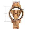 Novel Casual Trendy Gift Push Button Hidden Clasp Bamboo  Wrist Watch Quartz Nature Wood Women Hollow Handmade  Bangle Men ► Photo 2/6