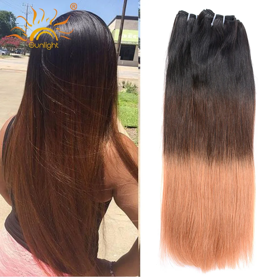 

Ombre Blonde Peruvian Hair Straight 4 Bundles Sunlight Hair Omber Three Tone 1B/4/27 Peruvian Virgin Hair Remy Hair Straight 8A