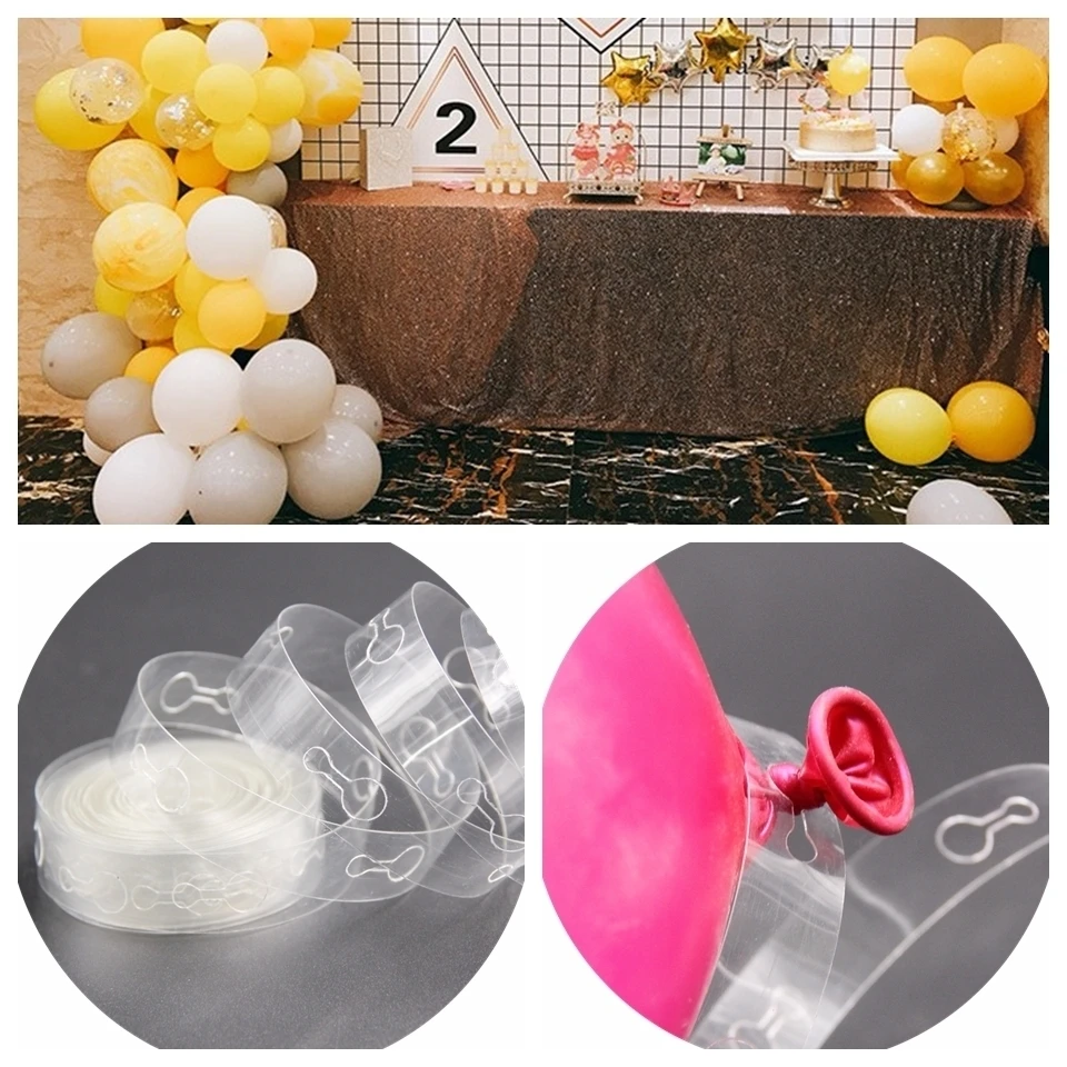 1 упаковка, сделай сам, латексные шары, инструмент для моделирования, пластик, 5 м, воздушный шар, цепь, воздушный шар, уплотнительный зажим для украшения дома, свадьбы, дня рождения, вечеринки