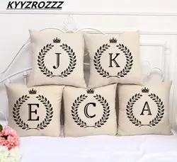 KYYZROZZZ A-Z английский подушка с буквами Обложка Home Decor льняная Наволочка на подушку хлопковые декоративные подушки наволочка