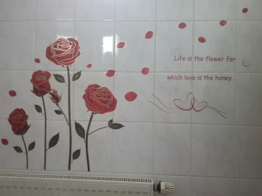 Новая Съемная Настенная Наклейка с цитатой красной розы Life Is The Flower настенная