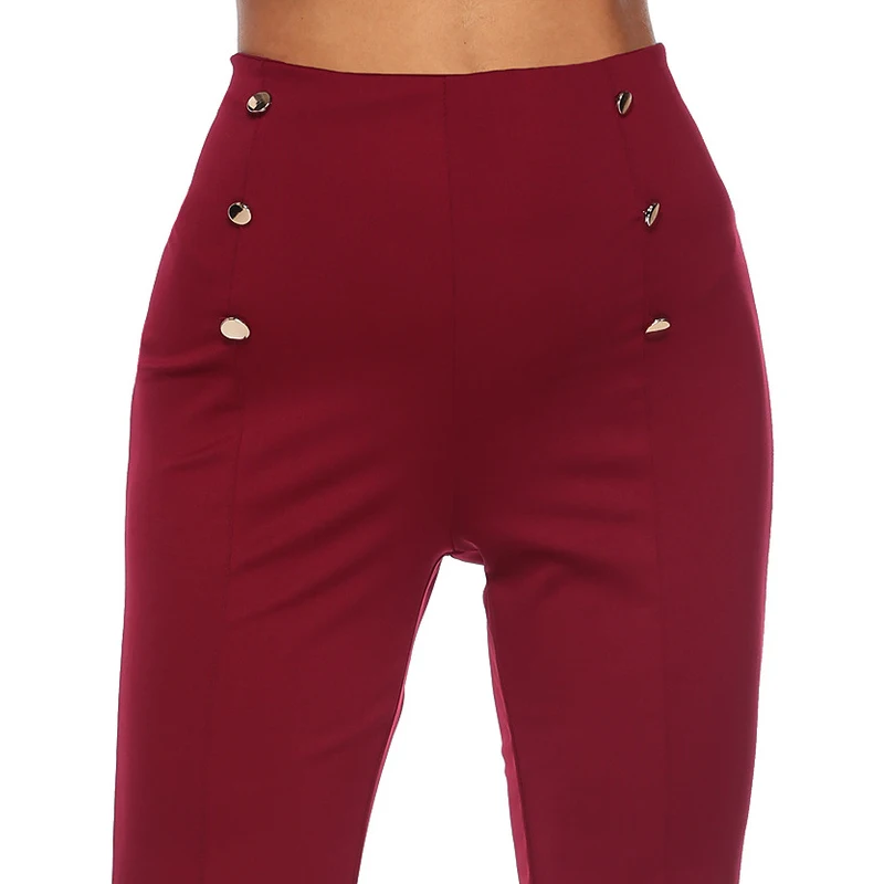 PGSD Fashion Women Clothes Slimming double-breasted broad-legged casual trousers Button decoration Micro trumpet Pants female PGSD Fashion Women Clothes Slimming double-breasted broad-legged casual trousers Button decoration Micro trumpet Pants female