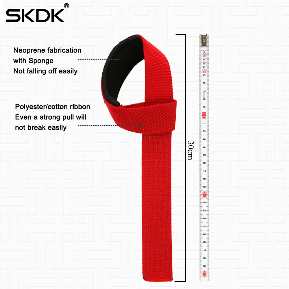 SKDK 2pcs 1 Pair Gym Fitness Weight lifting Grip Straps Dumbbell Hand Grips Training Wrist Support Bands for barbell Pull up