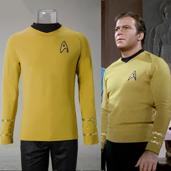 

Cosplay Stars TOS The Original Series Kirk Shirt Uniform Costume Halloween Yellow Costume