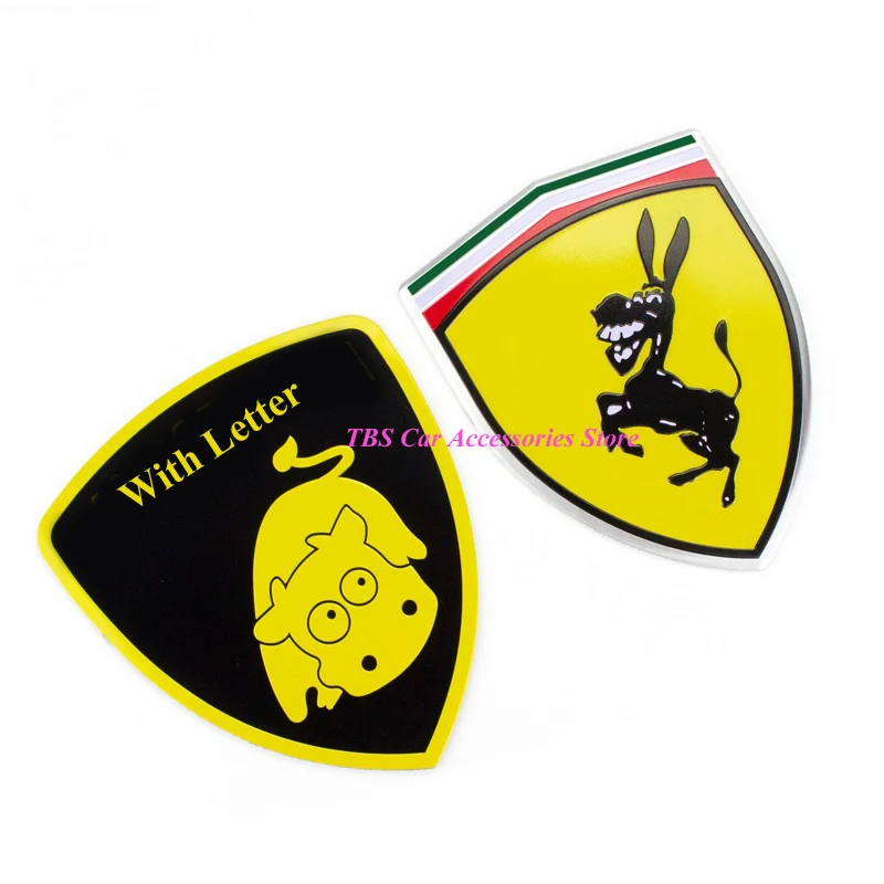 80*90MM or 70*90MM Personality Cartoon Donkey Bull Alloy 3D Decal Emblem Badge Logo Car Body Sticker for Ferrari or Lamborghini
80*90MM or 70*90MM Personality Cartoon Donkey Bull Alloy 3D Decal Emblem Badge Logo Car Body Sticker for Ferrari or Lamborghini