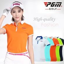 PGM Ladies Golf Clothing Polo Short Sleeved Shirt 2017 New Summer Sport Jacket Golf Women Clothes Quick Dry Tshirt Plus Size XL
