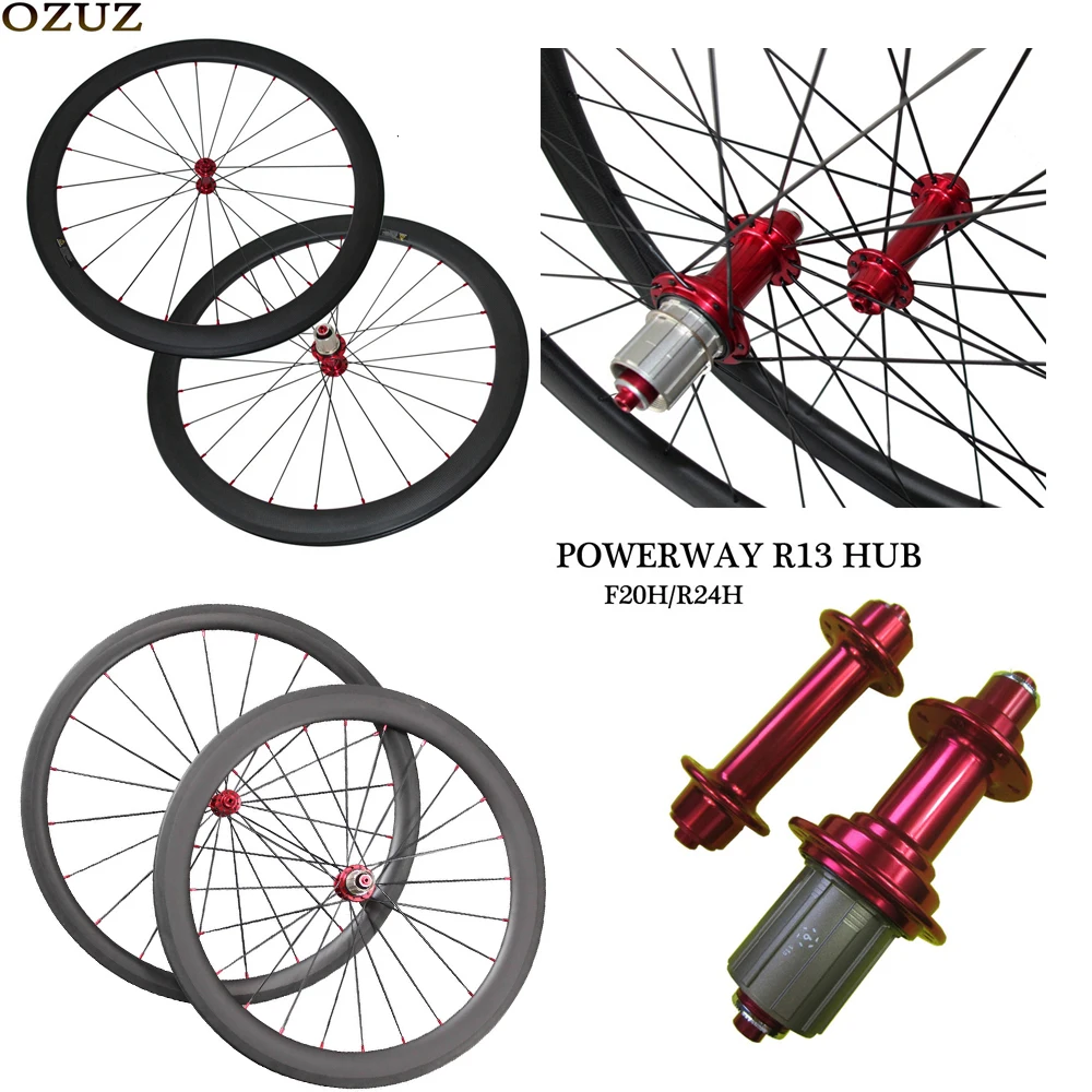

OZUZ LightWeight Carbon Road Bike Wheels 38 Front 50 Rear 50 Front 88mm Rear Clincher Tubular Road Bike Wheels 23mm Wide 700C 3k