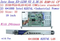RouterOS 1u межсетевого экрана с шестью Intel pci-e 1000 м 82574l Gigabit LAN inte 4 ядра Xeon e3-1230 V2 3.3 ГГц 2 г Оперативная память 1 г CF