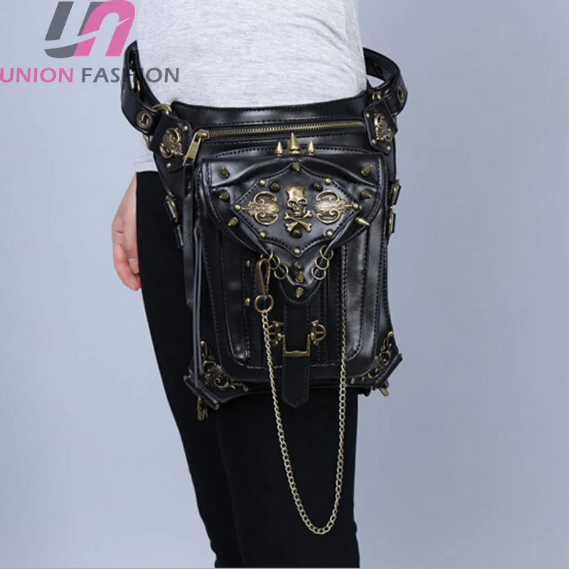 Unisex Women and Men's Retro Rock Gothic Goth Shoulder Bag Waist Bag  Vintage Victorian Style Leg Thigh + Holster Bag Pu Leather
