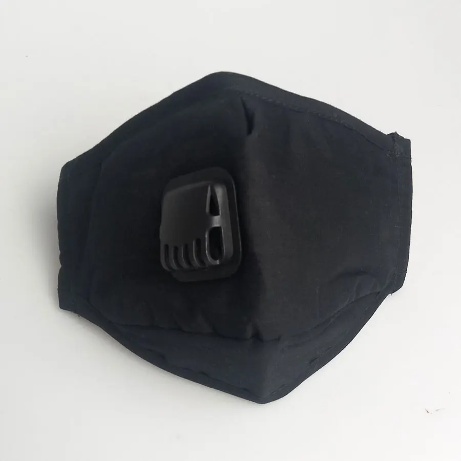Новая здоровая респираторная Пылезащитная маска из хлопка для мужчин и женщин, унисекс, анти-туман, дымка, пыльца, пыльца, дышащая маска с клапаном для езды на открытом воздухе - Цвет: Black