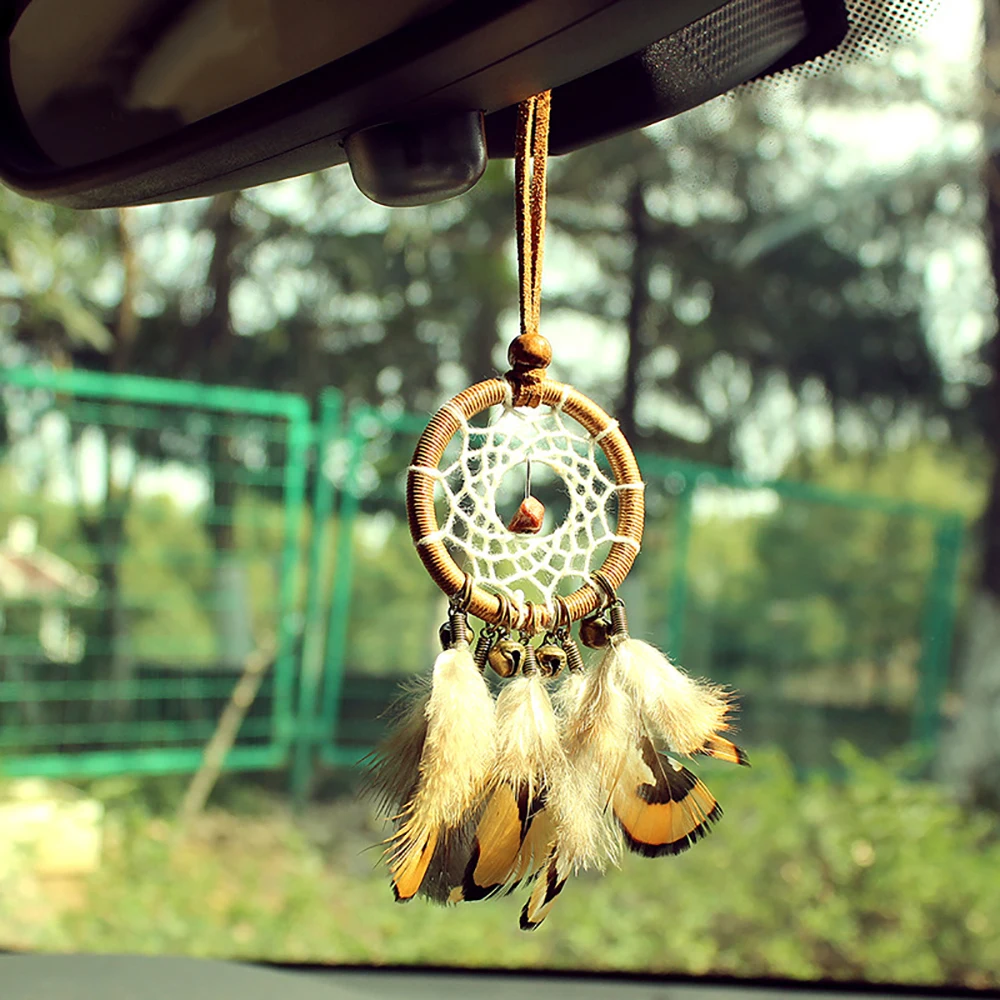 

Car Pendant Vintage Dream Catcher Wind Chimes Hanging Ornament Home Automobilse Interior Charms Dreamcatcher Suspension Decor