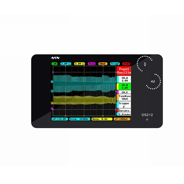 Best Price Mini DS212  Portable Digital Storage Oscilloscope With Two Channels Sample Rate 10msa/s MCX Combined Probe
