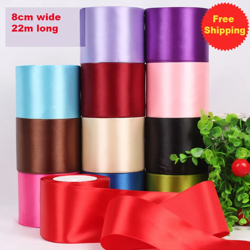 Buy (25 Yards/roll) 8cm Ribbon Satin Ribbons Gift