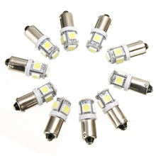 Lampe de voiture 10X T11 BA9S T4W 3886X H6W, blanc 363, 5 à 5050 SMD, lumière latérale, intérieur, dôme, lampe de carte, 12V