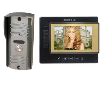 

ZHUDELE 7" luxury color video door phone,700TVLineCCD camera ,touch screen with SD CARD,nightvision, unlocked phone (1 to 1)