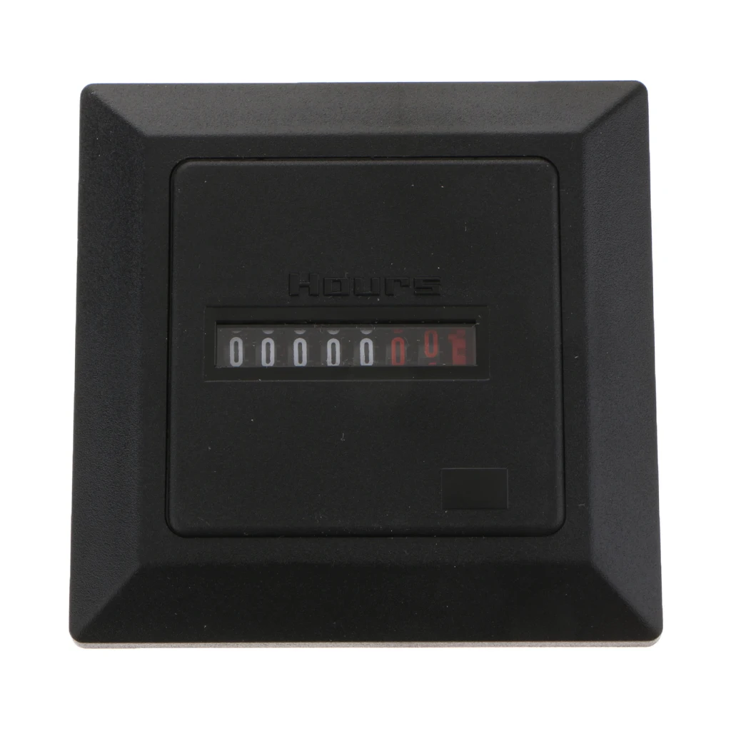 Timer Square Time Operating Hours Counter Digital Hour Meter Hourmeter Gauge AC220-240V