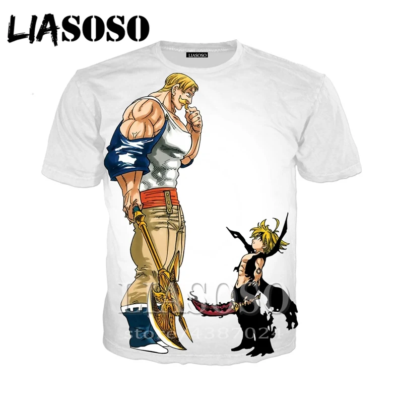 

LIASOSO Anime women fashion Nanatsu No Taizai The Seven Deadly Sins 3D Print T shirt/Hoodies/Sweatshirt shirt men tshirt E102